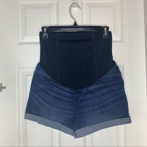 Isabel Maternity Denim MIDI Shorts Size 2 - Picture 1 of 9